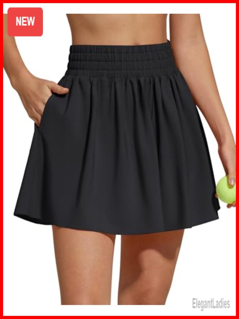 High Waisted Tennis Skort with Inner Shorts and 4 Pockets